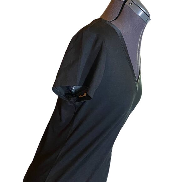 Coquette Banana Republic Womens M Black T-Shirt Soft Lounge Popover Top - Picture 5 of 7